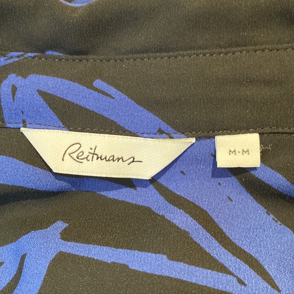 Silky blue & black blouse - Picture 7 of 8